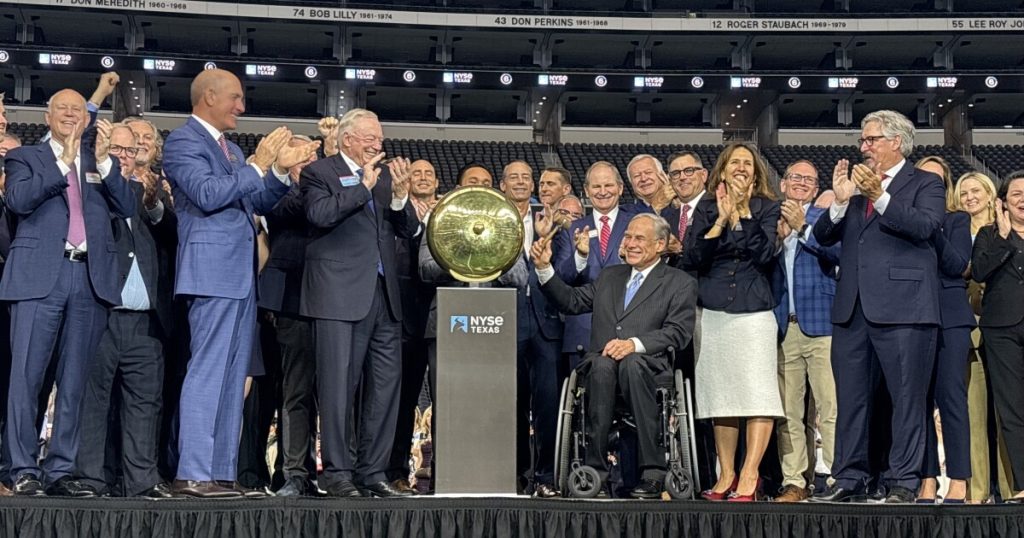Governor touts Texas tax policies as business friendly before ringing NYSE closing bell in Arlington
