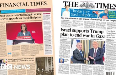 "Labour 'opens door' to tax rise and Trump's Gaza peace plan".