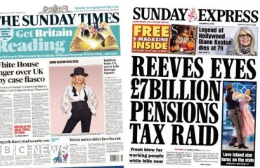 'White House anger over UK spy case' and 'Pensions tax raid'