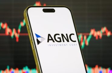 AGNC Investment's logo on a mobile phone.